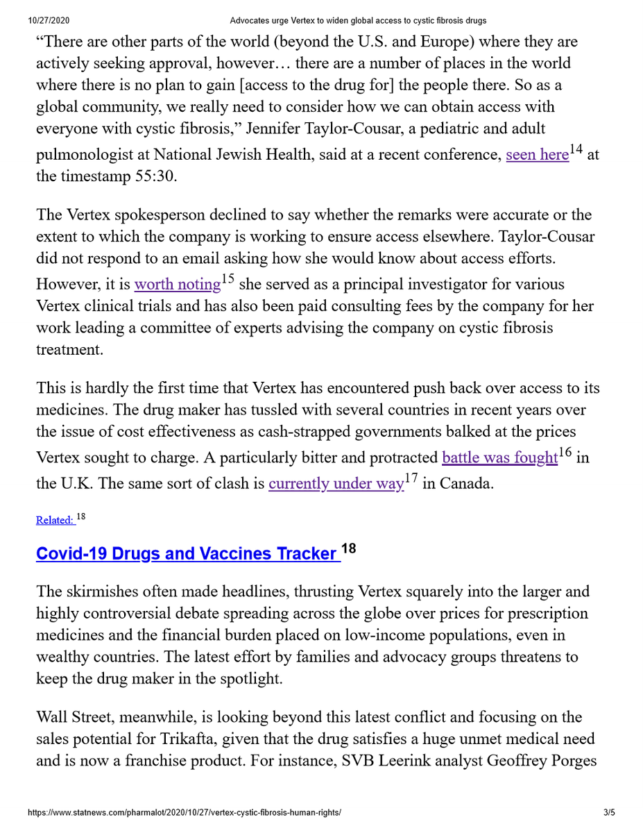 VertexSaveUs's tweet photo. Dying patients w/ #cysticfibrosis are urging compassion &amp; reasonable behaviour by @VertexPharma to get life-saving drugs like #kaftrio to all patients, in line w/ @UNHumanRights guidelines. Thank you for covering @edsilverman @statnews https://t.co/sGpOWOKKrO