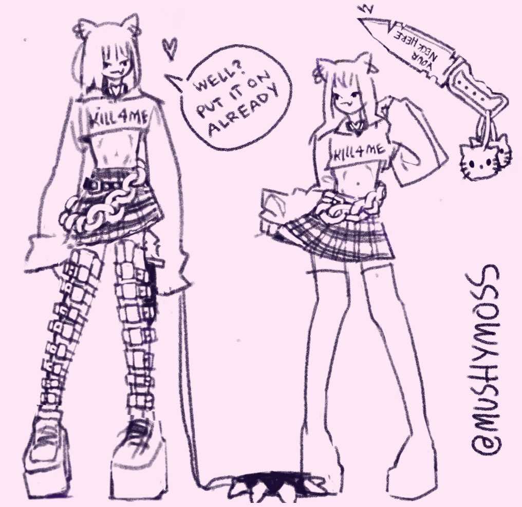 Also I'm gunna try uploading work in progress stuff here because someone told me they would like that 😳 so here's a ref sheet for my OC Lilith I'm working on #wip 
