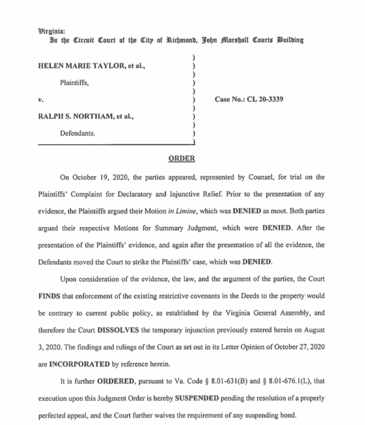 🚨BREAKING🚨 We WON the Lee statue case after a judge found that it was raised against a backdrop of white supremacy and that it is against public policy to keep it up. The ruling is *stayed* pending appeal, but this is a HUGE win and we're on the path to bringing down this relic