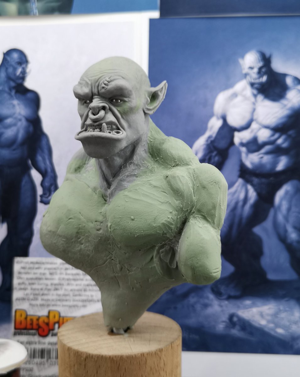 Bunyip_Studios's tweet photo. Sculpting:Warcaft Orc in Beesputty, day 6, testing phone as webcam #beesputty #sculpting https://t.co/hvaMyCdDNc https://t.co/5SSszVXTax