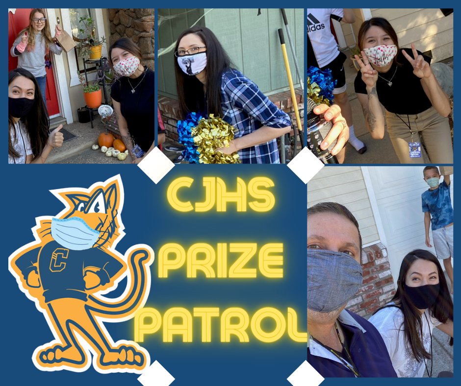 Chico_Unified's tweet photo. The @ChicoJuniorHigh Prize Patrol is on the prowl again! We love seeing the #PBIS program at work. Congratulations to the CJHS students that demonstrated exemplary online learning behavior! #cusdstaff #PBIS https://t.co/wOKuC8kgW3
