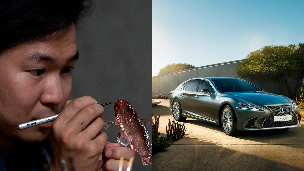 Las piruletas de azúcar de Shinri Tezuka inspiran detalles del buque insignia de Lexus, el LS 500h. fal.cn/3bcgh