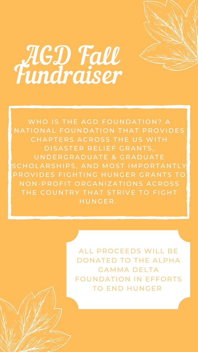 NDSUAlphaGam's tweet photo. Hello! We are hosting a fall fundraiser that is taking place from October 26th-October 31st. If you are interested in donating, you can do so though the link in our bio! https://t.co/zEGXsYEA1b