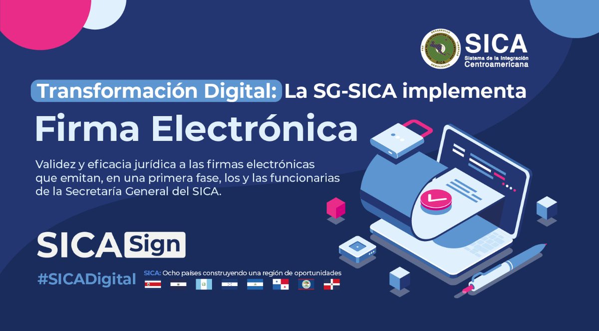 VinicioCerezo's tweet photo. ¡Un gran paso! Recién adoptamos la firma electrónica 📲 @sg_sica Mayor eficiencia, cero papel... hacia el #SICA que necesitamos para la REGIÓN que queremos.Por una #CentroaméricaDigital que genere muchas ➕oportunidades. Gracias por apoyar @UECentroamerica #SICADigital #SICASign https://t.co/AuY9iiiJO3