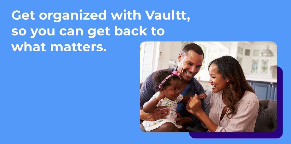 MyVaultt's tweet image. Vaultt is here to help you get organized so family time can take up the most time! #OrganizedFamily #FamilyTime #AppSolution #StartUpCanada #StartUpOttawa #FemaleFounder #SecureApp #Caregiver