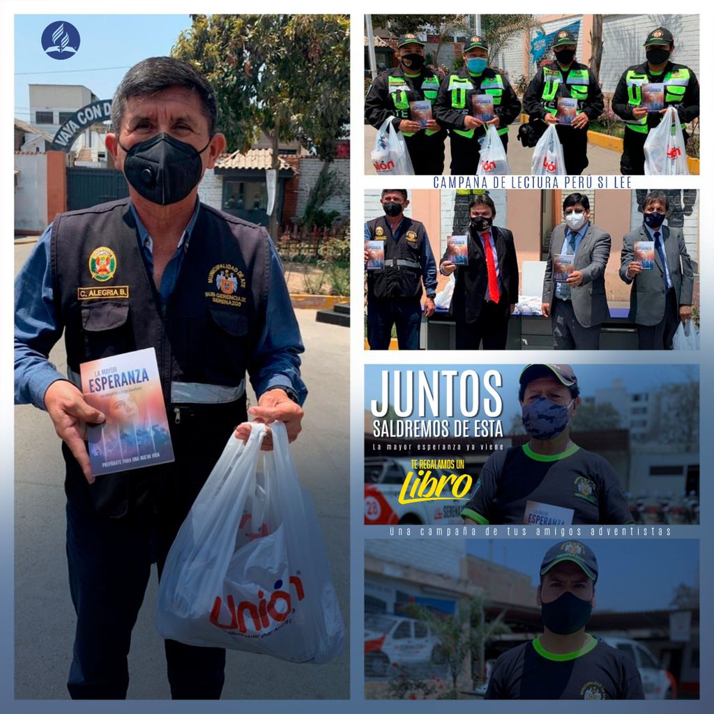 TC. en retiro, Ciro Alegría, Sub gerente de seguridad ciudadana, recibe junto a su personal, el libro #LaMayorEsperanza porque #JuntosSaldremosDeEsta #ImpactoEsperanza2020