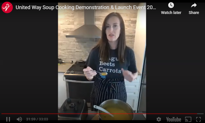 CUUnitedWay's tweet photo. Today's Carleton United Way Soup Cooking Demo &amp; Launch was a big hit!! Our guest chef @AmyLongard coached us through making Butternut Squash &amp; Apple Soup. Check out the video here: https://t.co/6JZ9IoSR9z #CUUnitedWay #UnitedWay #HealthyFood #Soup https://t.co/m0EZed6tg8