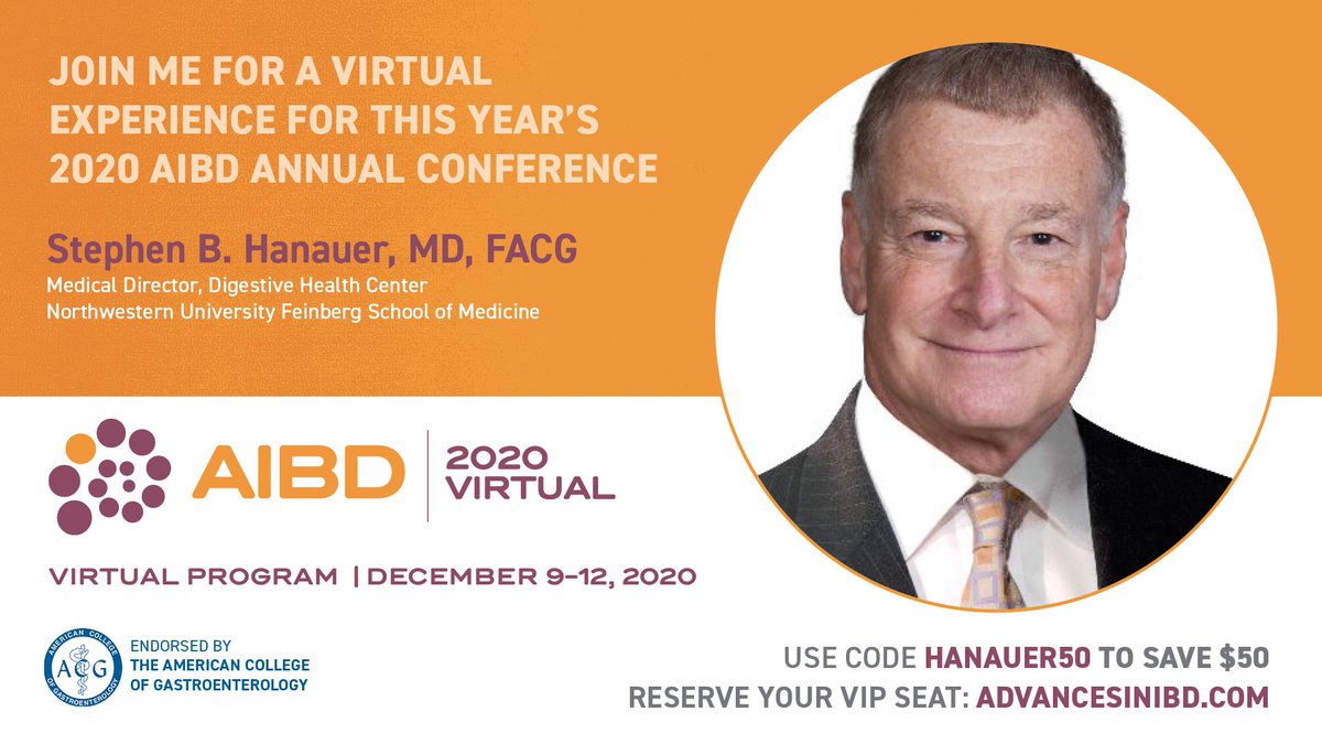 Time to register for #AIBD to spend a few days focusing on clinical updates and management. Use code 'HANAUER50' to save $50!