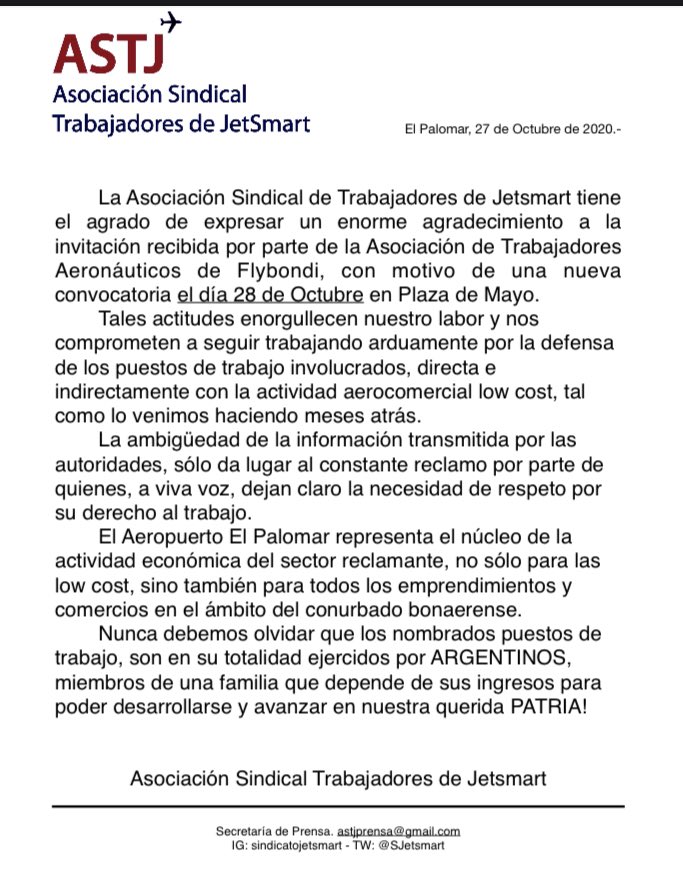 #salvemosalturismo #aepnoscorresponde <a href="/TFlybondi/">Asociación Trabajadores Aeronáuticos de Flybondi</a> #NoAlCierreDeElPalomar #trabajoargentino