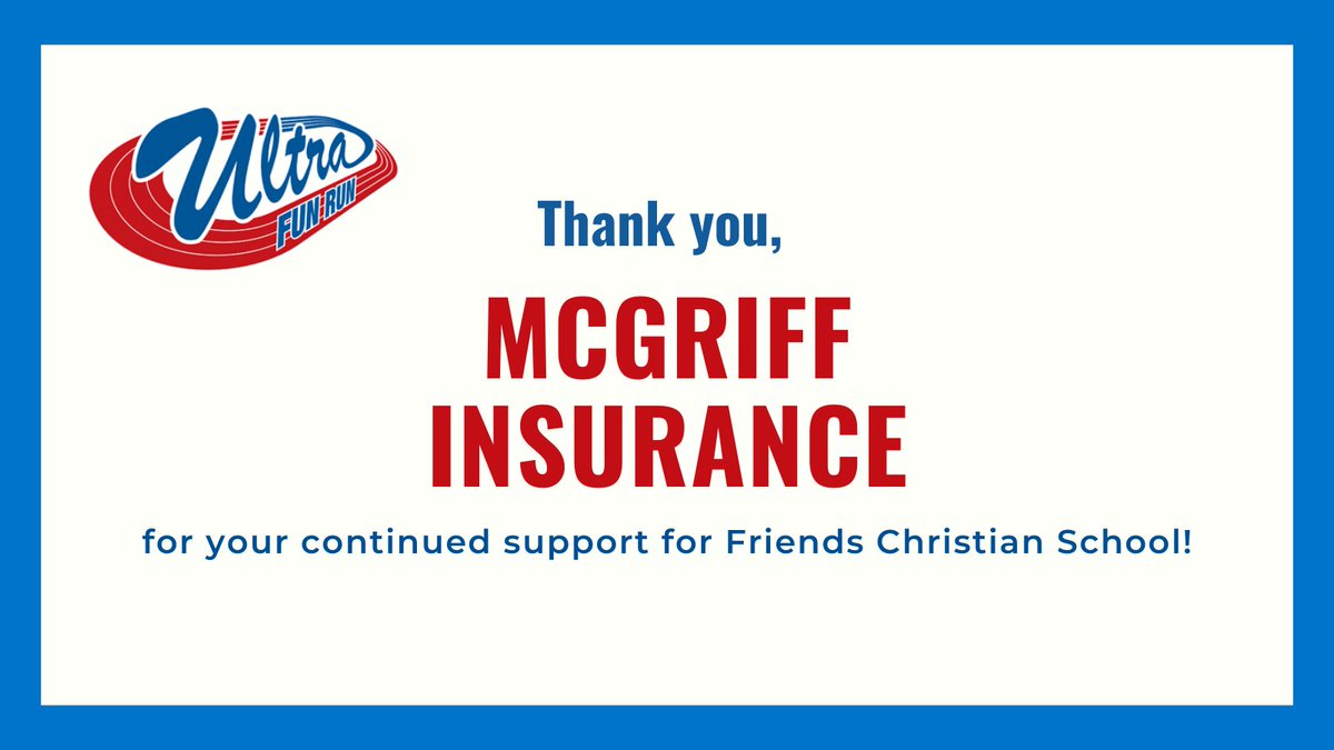 FCSlions's tweet photo. Thank you for your support McGriff Insurance! McGriff Insurance partners with the very best insurance companies to help you protect what is important. We are thankful for YOU and your team! #UltraFunRun #JogAThon #FCSpartner https://t.co/hIeFDsA6pn