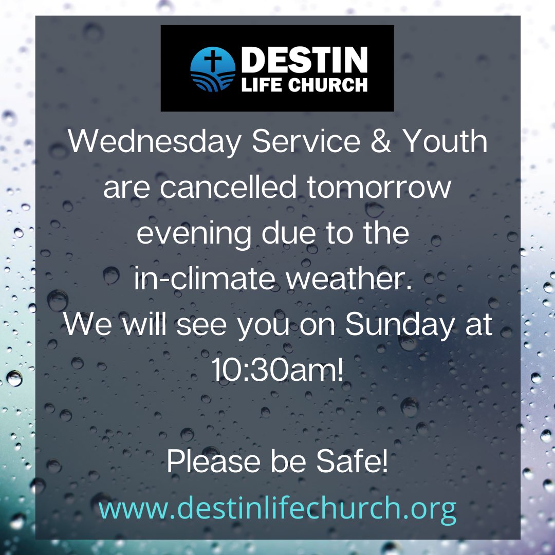 Tomorrow Services are cancelled!