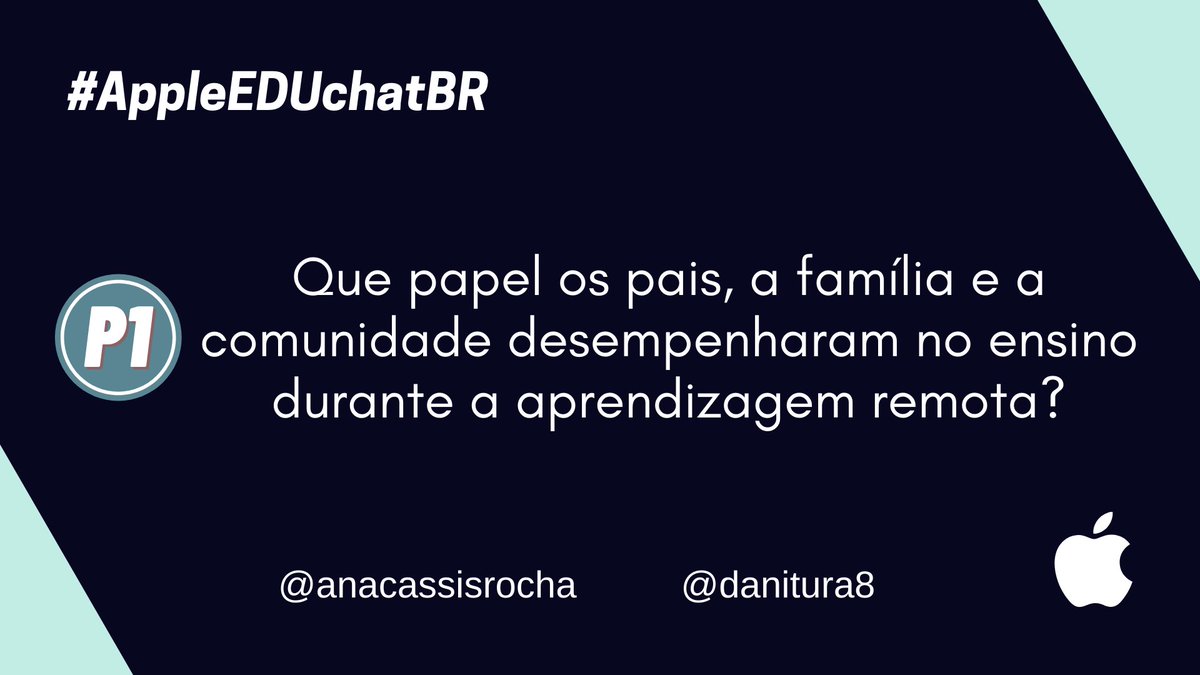 P1 - Que papel os pais, a família e a comunidade desempenharam no ensino durante a aprendizagem remota?#AppleEDUchatBR