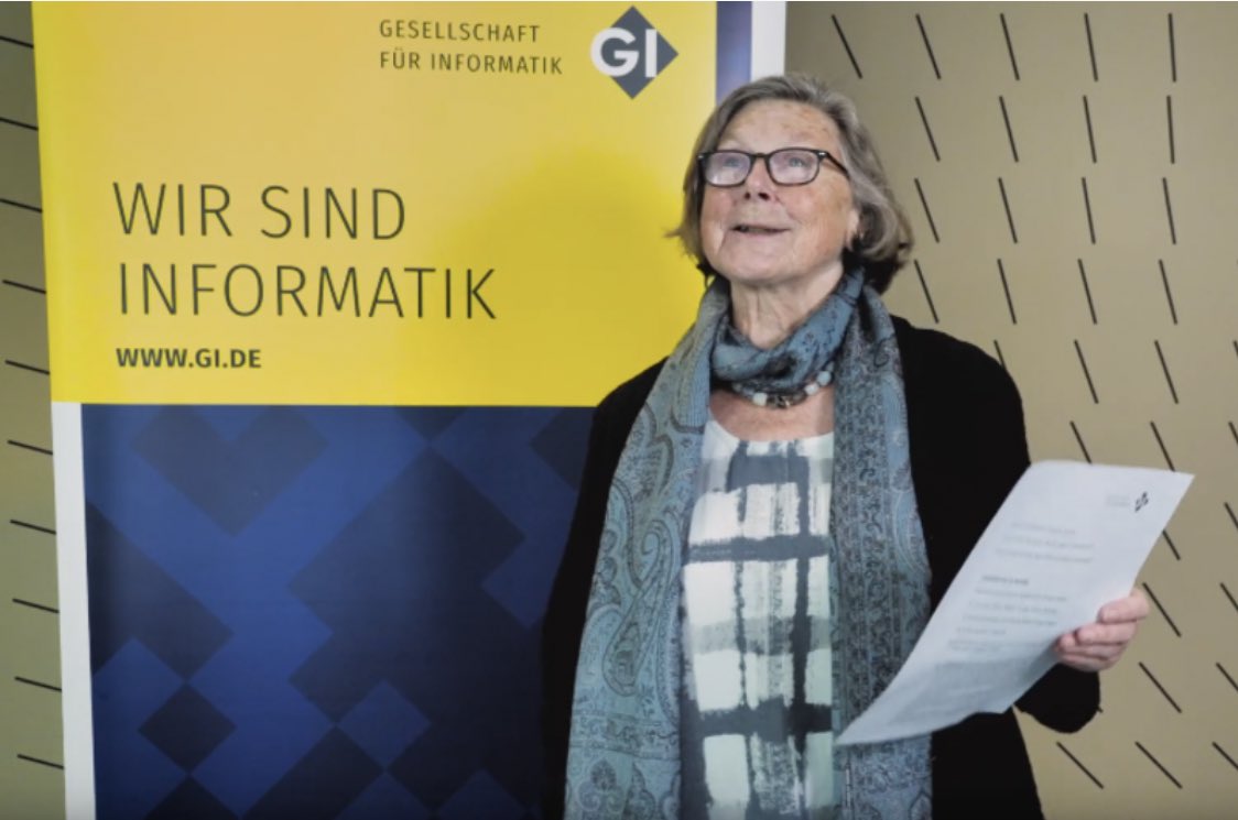 informatikradar's tweet photo. „Seien Sie wahrhaftig, folgen Sie Ihrem Herzen und bleiben Sie Ihren eigenen Werten treu.“
Mit diesen Sätzen beendete Christiane Floyd ihre Dankesrede zur Verleihung der Klaus-Tschira-Medaille, die #GI und die Klaus Tschira Stiftung im Rahmen der #INFORMATIK2020 ... (1/2) https://t.co/JiHfOvwRHc