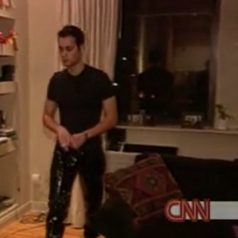 THE PANTS!! We look at  http://theglobe.com  which was an early social media site. One of the founders, Stephan Paternot, is in this CNN vix dancing on a table & takes a break to makeout with his gf...in the most 90s pants to ever exist.  https://collection.cnn.com/search/asset/42763227