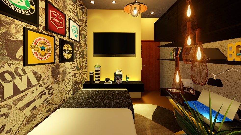 recifeemeu's tweet photo. Projeto de quarto pequeno com cores quentes, aproveitando a parede como espaço para prateleiras, realçando o ambiente. #maisummimo #Arquitetura #projetointeriores #designdeinteriores #projetando #arte https://t.co/uTxTWm8hIm