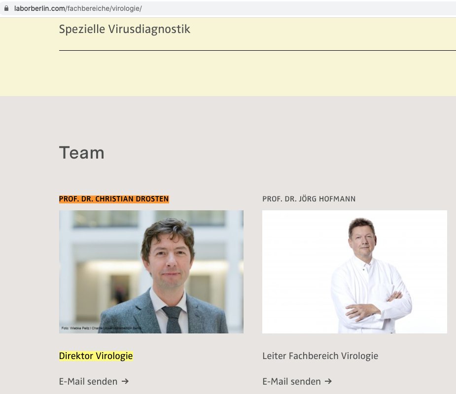 14/124 Short & crisp: Yes! Senior-author Christian Drosten is also director of the department for Virology at 'Labor Berlin'; main author Victor M. Corman is "Leader of the department for 'Specialized Viral Diagnostics' ". https://archive.is/CDEUG  /  https://bit.ly/31JeivD 