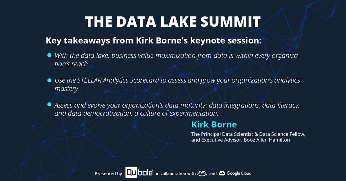 KirkDBorne's tweet photo. Key takeaways from my keynote "Data Leadership, Data Innovation, and Value Creation from Data" at the #DataLakeSummit: https://t.co/QH5T2CBXya hosted by @qubole
#DataLakes #DataScience #DataLakeSummit2020 #BigData #AI #MachineLearning #DataStrategy #DataLiteracy #DataLeadership https://t.co/8NgAkgcHlc