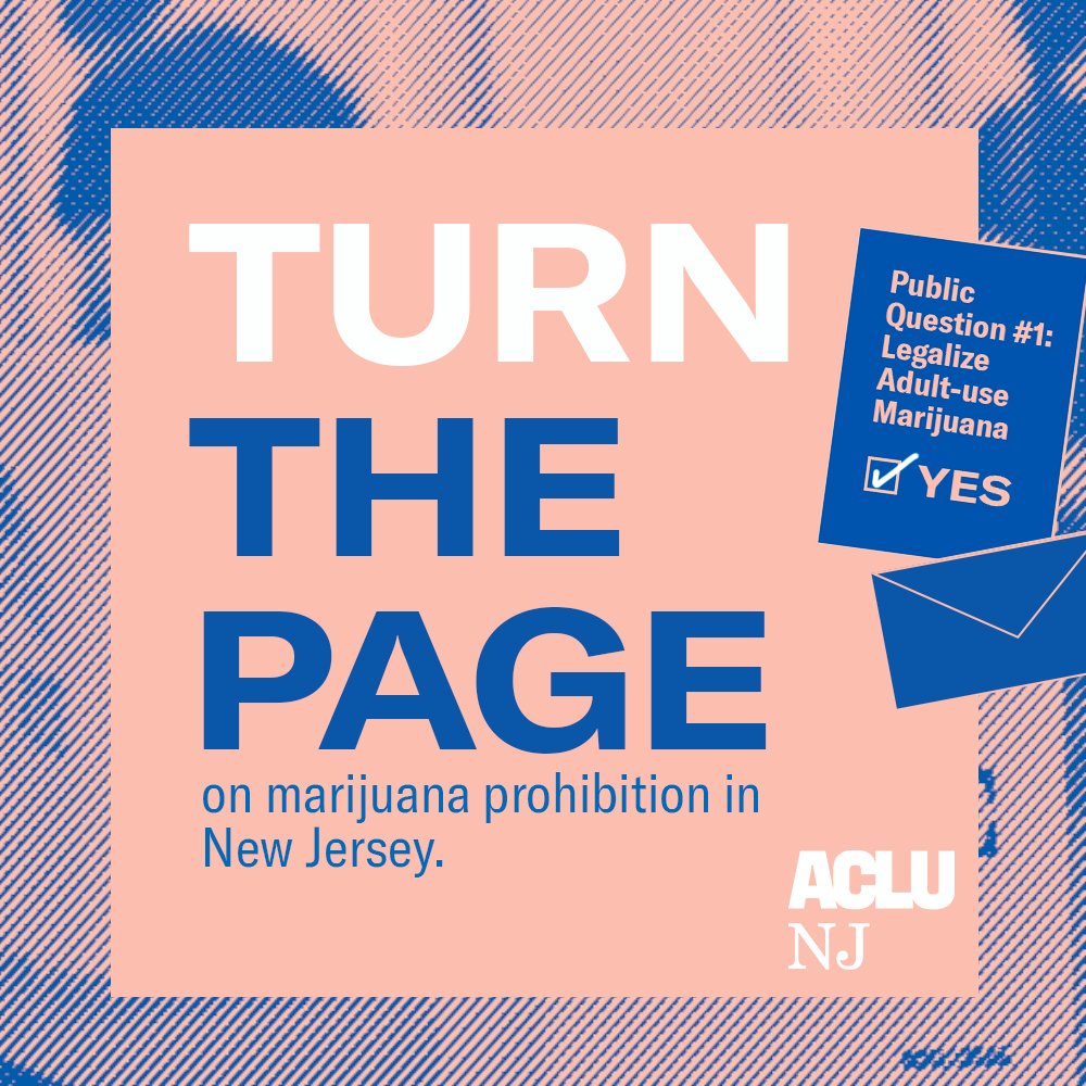 ACLUNJ's tweet photo. PASS IT ON: Don’t forget to #TurnThePage on your ballot!
This election, New Jersey voters can weigh in on whether to legalize marijuana by saying YES to #PublicQuestion1.
Double-check that you’ve answered the public questions on the BACK of your ballot before returning it. https://t.co/nf17u1QQ2F