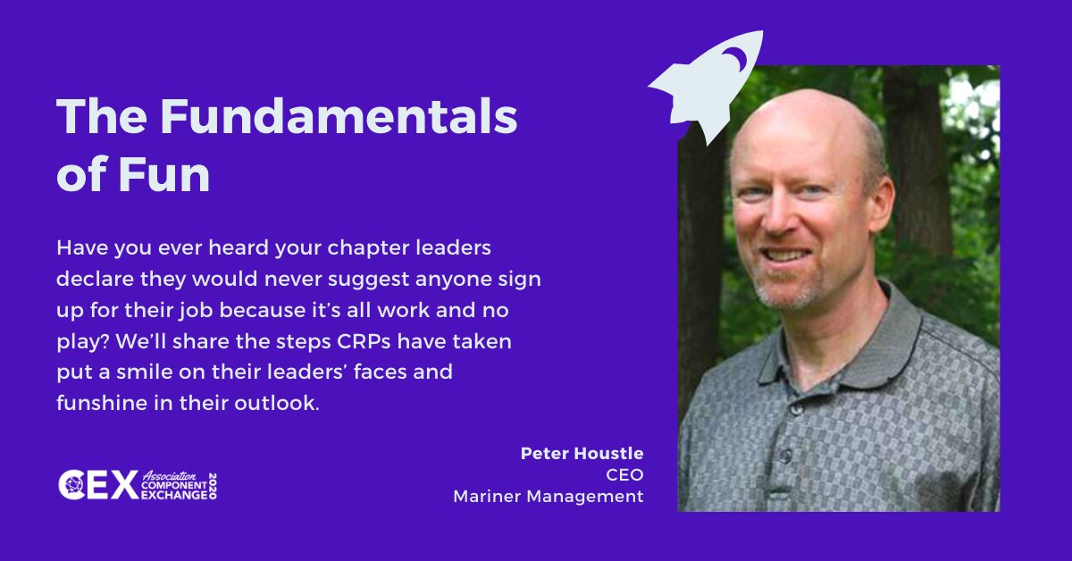 billhighway's tweet photo. What are the Fundamentals of Fun? Peter Houstle will be sharing the steps CRPs have taken to put a smile on their chapter leaders’ faces and funshine in their outlook.

#AssnCEX2020 #CEX2020 #CEX20 #LeverageChapters #GotChapters https://t.co/DlrBh5Koy9