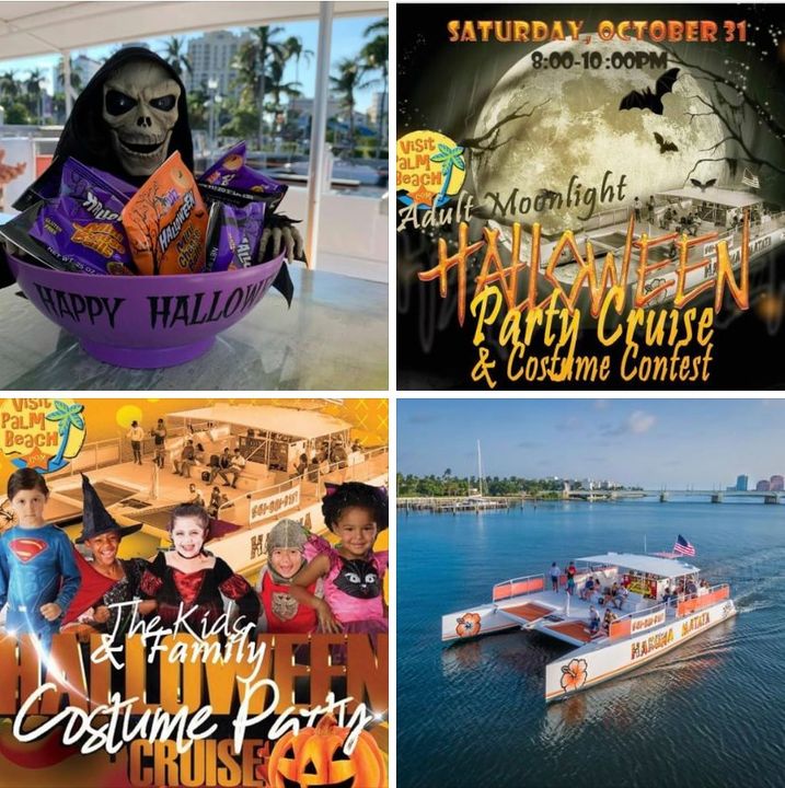 DowntownWPB's tweet photo. The Hakuna Matata Catamaran located in #DowntownWPB will be cruising on Halloween with TWO special cruises. Enjoy costume contests, drink specials, music and more with @visitpalmbeach. For more information, visit https://t.co/eKuctdK9Vw or call (561) 881-9757. https://t.co/YLGlWrk16X