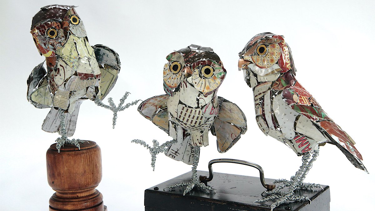 thisiscolossal's tweet photo. Recycled scraps and discarded objects are fashioned into an eccentric menagerie of metal animals https://t.co/FA2VDy0nQo https://t.co/HJlQ7KSDfP