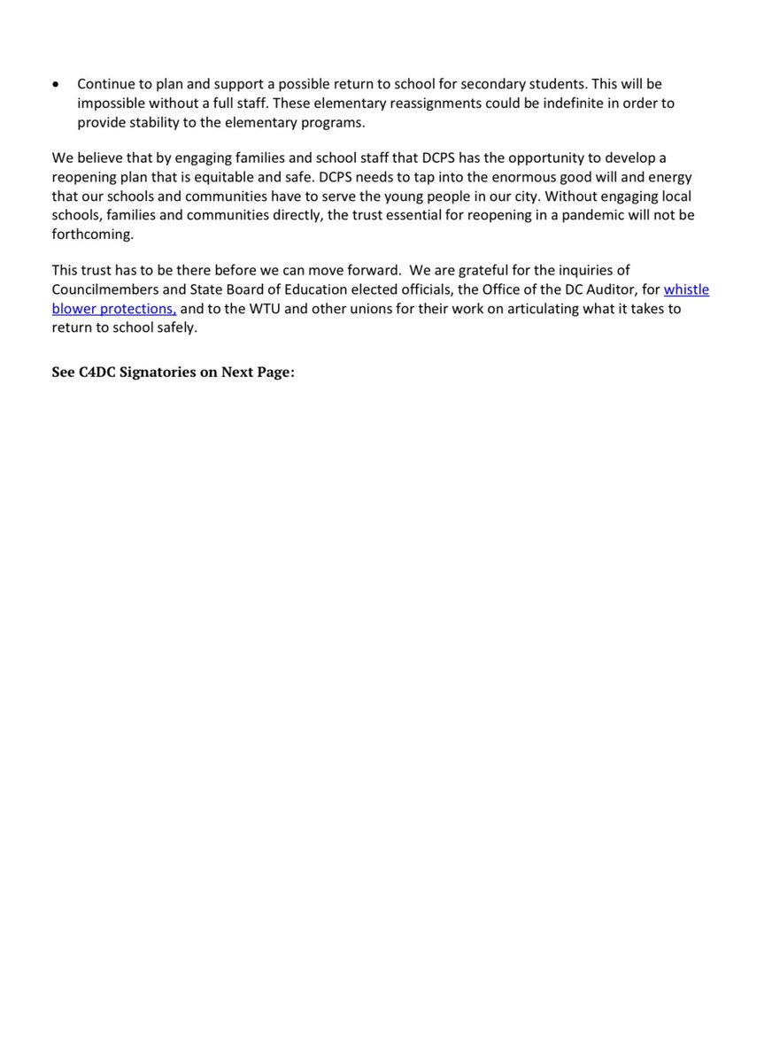 ZACHARYSBOE5's tweet photo. The Coalition for DC Public Schools and Communities (CD4C) has issued the following statement in response to the @dcpublicschools reopening plan for Term 2. https://t.co/1sS600jeBn