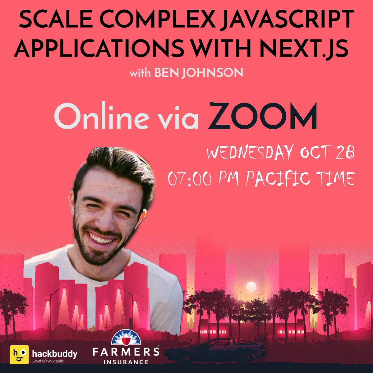 hackbuddyorg's tweet photo. Tomorrow! Meetup with @benjamminj  on #nextjs! RSVP link: https://t.co/cKix1ZmCwv #hackbuddy #hackbuddyorg #javascriptla #javascript https://t.co/UpQAfamMqr