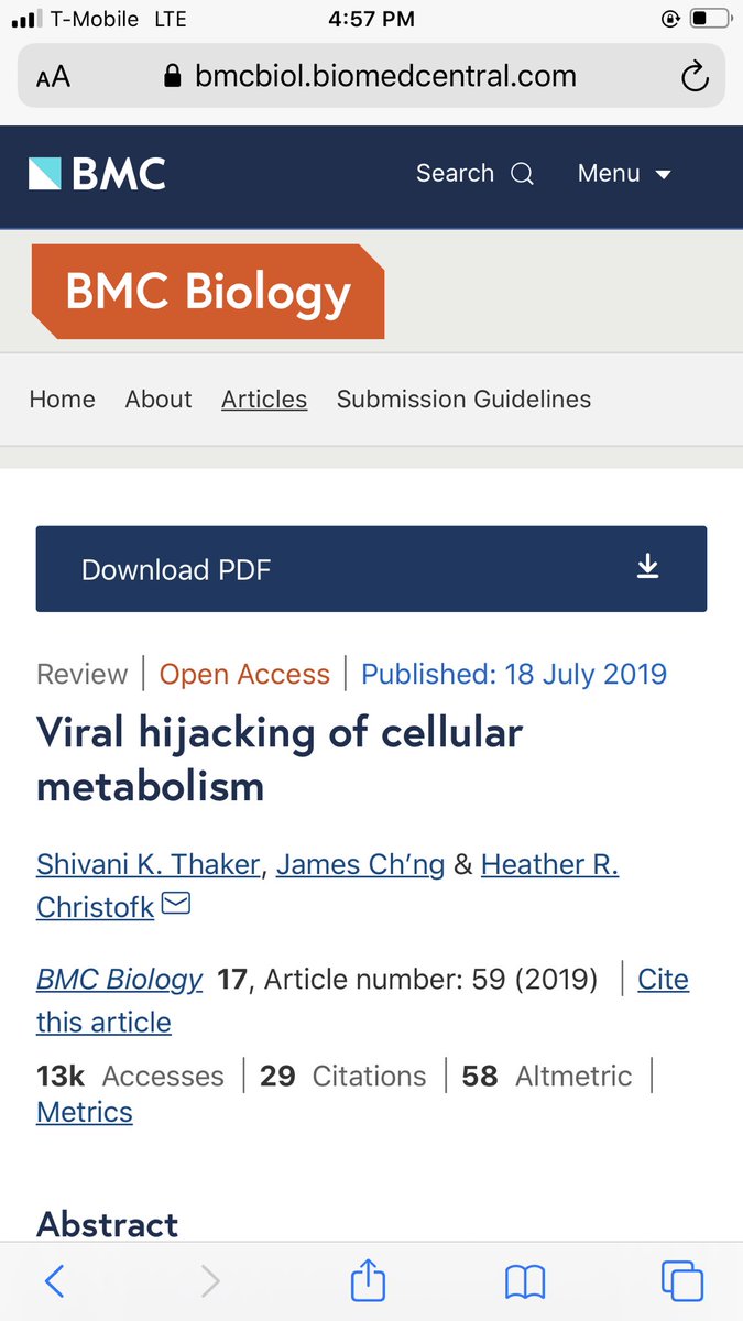 4/ To better understand that trend check out these papers: 1) This one describes key mechanisms by which  #viruses like EBV/CMV hijack host cell metabolism:  https://bmcbiol.biomedcentral.com/articles/10.1186/s12915-019-0678-9 2) This one explains how many bacterial pathogens can do the same:  https://febs.onlinelibrary.wiley.com/doi/full/10.1111/febs.14446