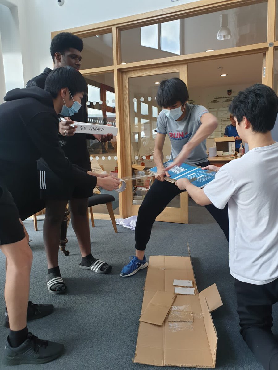 WestBuckland's tweet photo. Flying high @WestBuckland this afternoon will a flying machine challenge. They had to build a flying machine that could safely carry an egg from take off to landing. #iLoveBoarding #wbsboarding #planebuilding https://t.co/1qOhA0GPWu