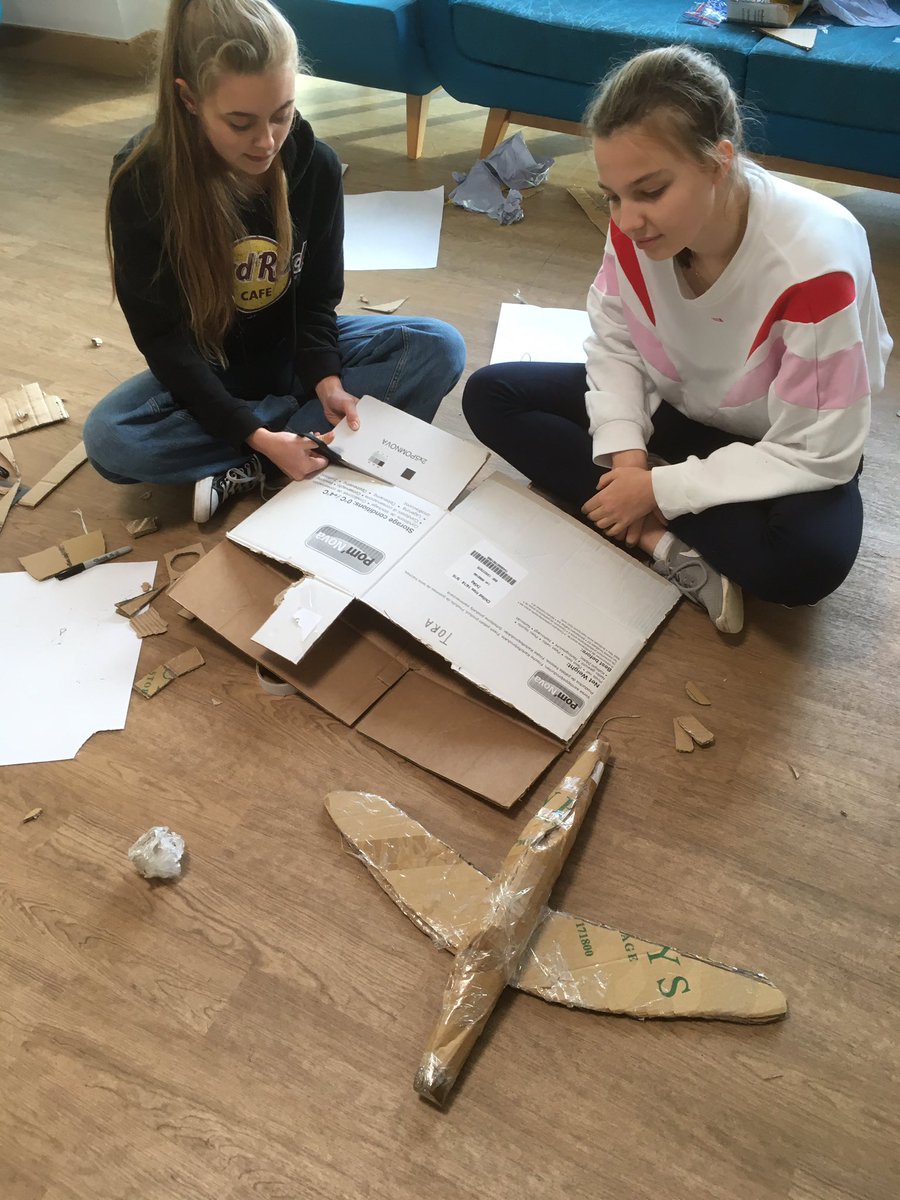WestBuckland's tweet photo. Flying high @WestBuckland this afternoon will a flying machine challenge. They had to build a flying machine that could safely carry an egg from take off to landing. #iLoveBoarding #wbsboarding #planebuilding https://t.co/1qOhA0GPWu