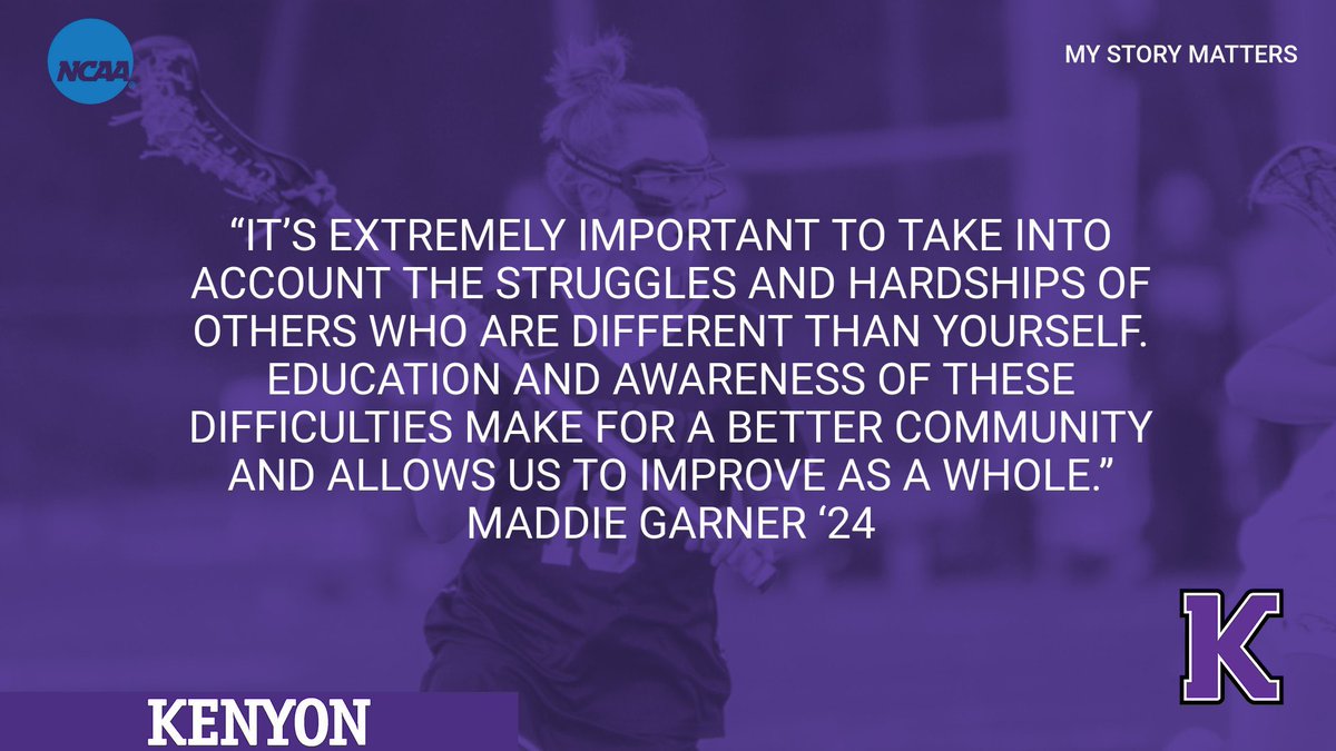 KenyonWLAX's tweet photo. Huge thank you to our girls for participating in the NCAA’s Diversity and Inclusion Campaign! 

#ncaainclusion #kenyonsports #kenyoncollege #kcwl https://t.co/qZWoAgwWFf
