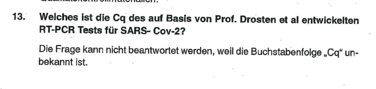 64/124 The sloppy first answer by Charité Berlin: They don't know what "Cq"-value even means. We'll return to Viviane Fischer's & Torsten Engelbrecht's research a bit later.
