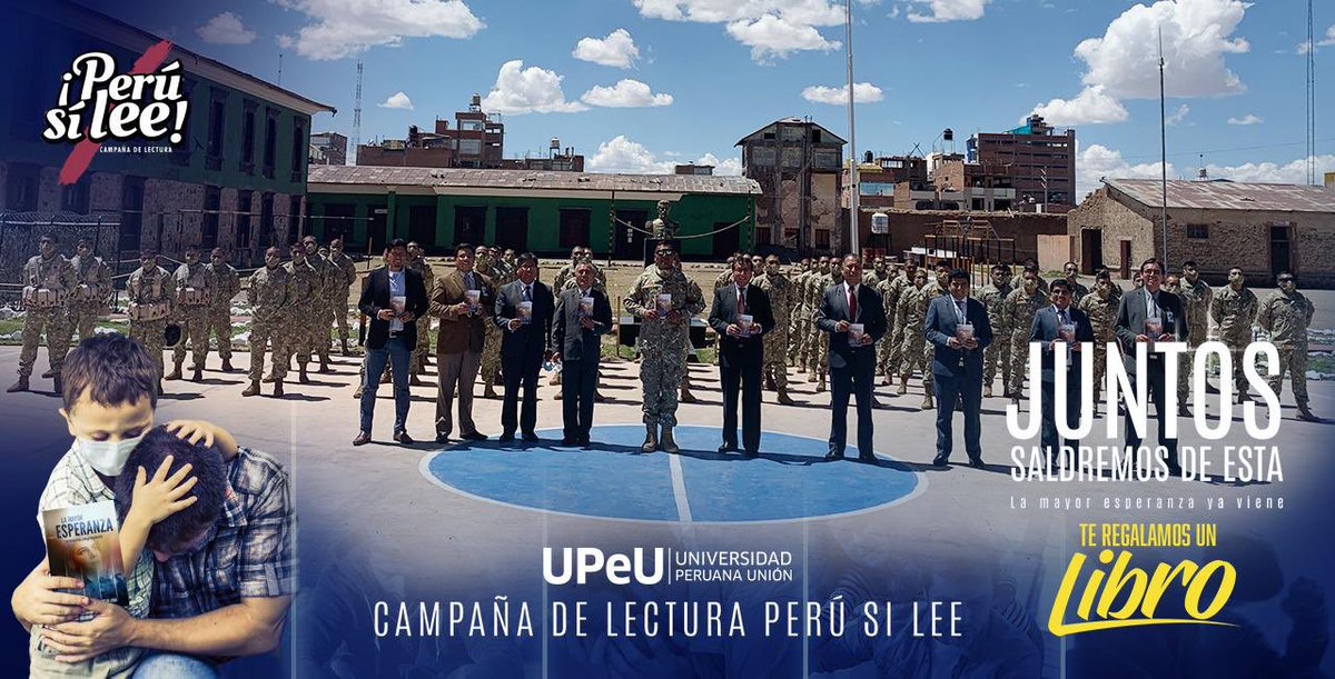 Estudiemos la Biblia cada día (@abimaelobando) on Twitter photo En el marco de La Campaña #PeruSiLee 2020, las instituciones adventistas del Altiplano: <a href="/UPeUJuliaca/">UPeU l Campus Juliaca</a> @ClinicaCAJ <a href="/AdventistasMLT/">Adventistas MLT</a> distribuyeron el libro la #LaMayorEsperanza en el Cuartel Militar de la Ciudad de Juliaca. #AdelanteconEsperanza <a href="/prertonkohler/">Erton C Kohler</a> <a href="/edwardheidinger/">Pr. Edward Heidinger</a> En el marco de La Campaña #PeruSiLee 2020, las instituciones adventistas del Altiplano: <a href="/UPeUJuliaca/">UPeU l Campus Juliaca</a> @ClinicaCAJ <a href="/AdventistasMLT/">Adventistas MLT</a> distribuyeron el libro la #LaMayorEsperanza en el Cuartel Militar de la Ciudad de Juliaca. #AdelanteconEsperanza <a href="/prertonkohler/">Erton C Kohler</a> <a href="/edwardheidinger/">Pr. Edward Heidinger</a>