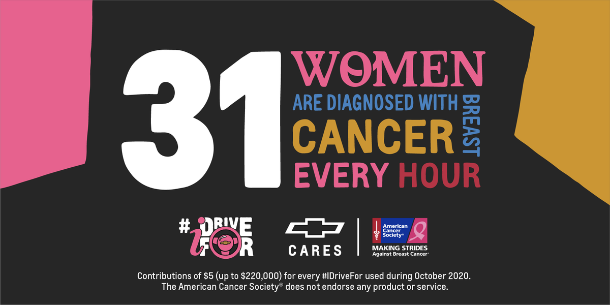 Relay4LifeCalU's tweet image. Share the drive against #breastcancer by retweeting &amp;amp; @Chevrolet will contribute $5 to @AmericanCancer with every use of #IDriveFor