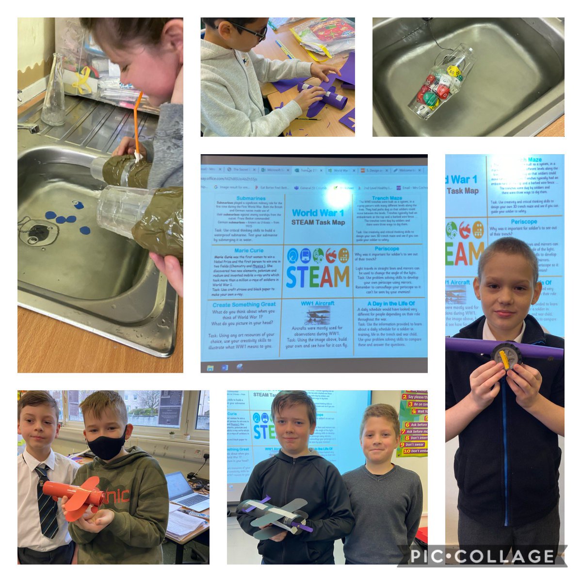Day 2 of the <a href="/YoungSTEMLeader/">Young STEM Leader</a> challenge was CREATE.
This morning P7 pupils were given a range of STEAM challenges linked to our WW1 Topic. Some created model war aircrafts, some designed submarines while others made tanks. Well done P7 <a href="/StColumbas2016/">St Columbas Primary School</a>