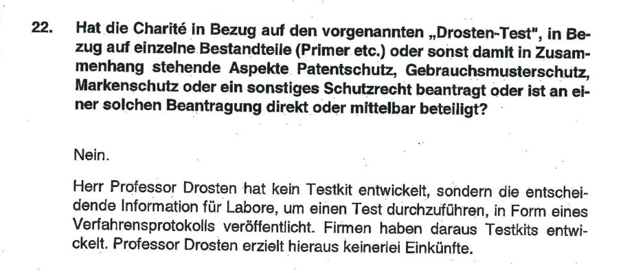 93/124 At the same time  @ChariteBerlin renounces patent-plans, Drosten is in full control of the developments, advises his friend Olfert Landt to send out more RT-qPCR-tests to more locations worldwide precautionally (Iran, Amibia, and many more).