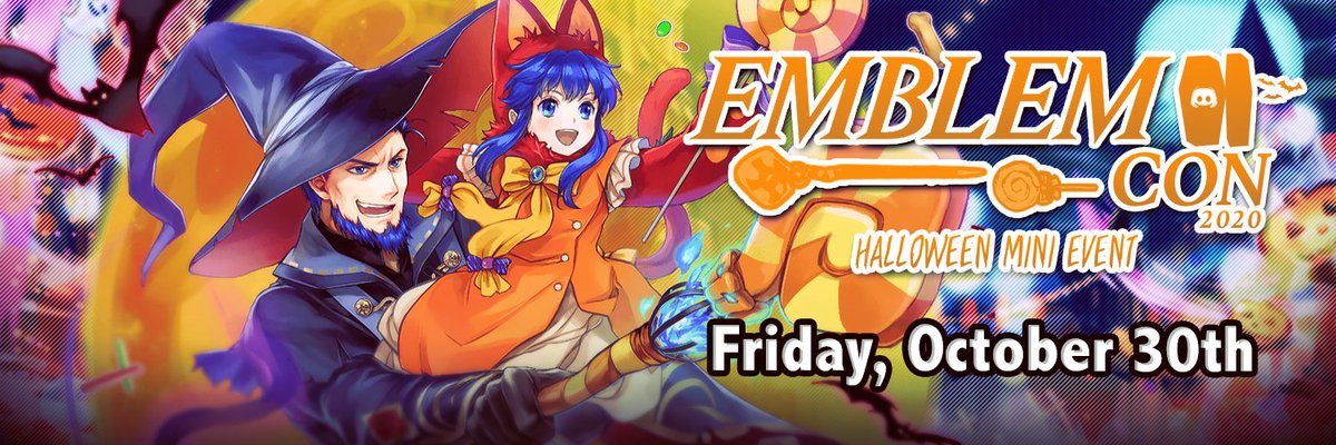 EvernightStudio's tweet photo. Hey everyone! I didn't even get to announcing this but I'll be having a booth up this week at @TheEmblemCon as a digital artist, and I'm now the graphic designer for the event from here on out! We just got a little more festive with some Halloween decor~🎃 https://t.co/DV8YCRsgzm