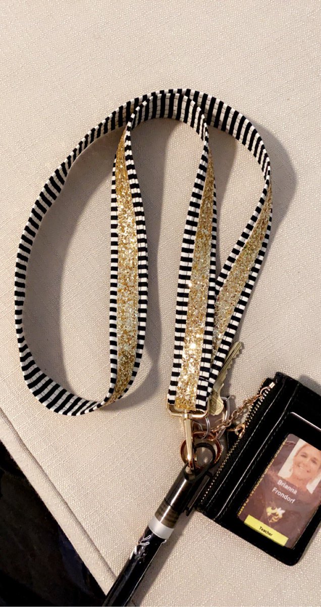 Thanks <a href="/BethNeyer/">Mrs. Neyer</a> and <a href="/Britpriore/">Brittney Priore</a> for my perfect new lanyard!!💛🖤🤍 #sorryforruiningchrismas