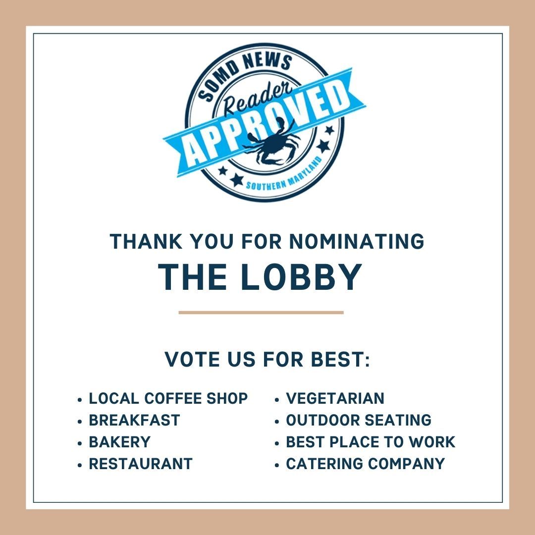 lobbycoffeebar's tweet photo. We are honored to be nominated, thank you Calvert County. Now, let's bring home the title! Please vote for us using, https://t.co/YCkABOKSDZ #MoreThanCoffee https://t.co/5Azz2xPfKF