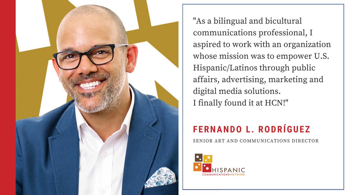 HCN_media's tweet photo. Welcoming our newest member of the #HCNfam Fernando L. Rodríguez! Answering: What inspired you to want to join our team? 

#Latinx #Marketing #Latinos #contentmarketing https://t.co/x3jk6hLiqW