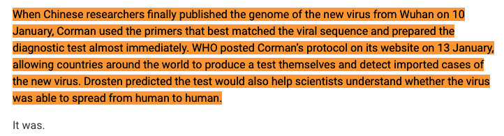 97/124 Question: Did Andreas Nitsche & Marion Koopmans influence  @DrTedros & the  @WHO to recommend Drosten's & Corman's real time qPCR-protocol globally (without any FDA-approval at all) for clinical diagniosticsl? Did they indirectly help Olfert Landt to earn a lot of money?