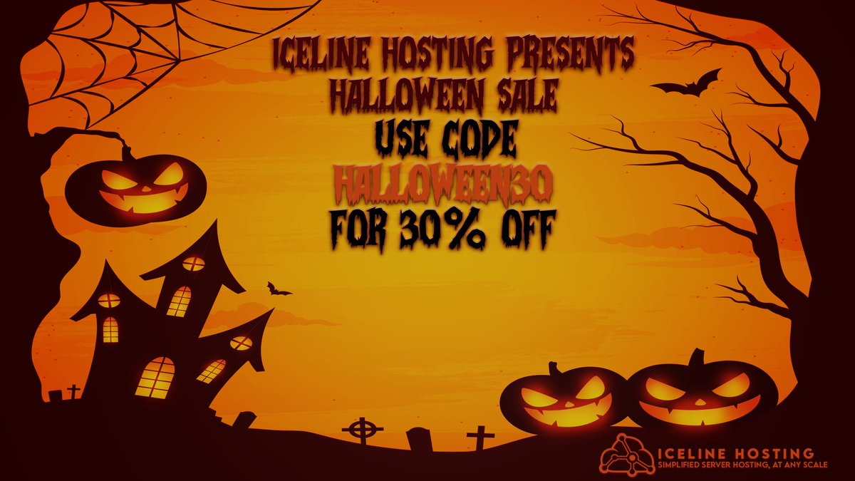 icelinehosting's tweet photo. 🎃Halloween is almost HERE!🎃
We're offering 30% off Game, VPS, and Web Hosting!
Use the following coupon code at checkout: HALLOWEEN30
Offer ends 3rd of November at Midnight. https://t.co/SstBjWmbn9