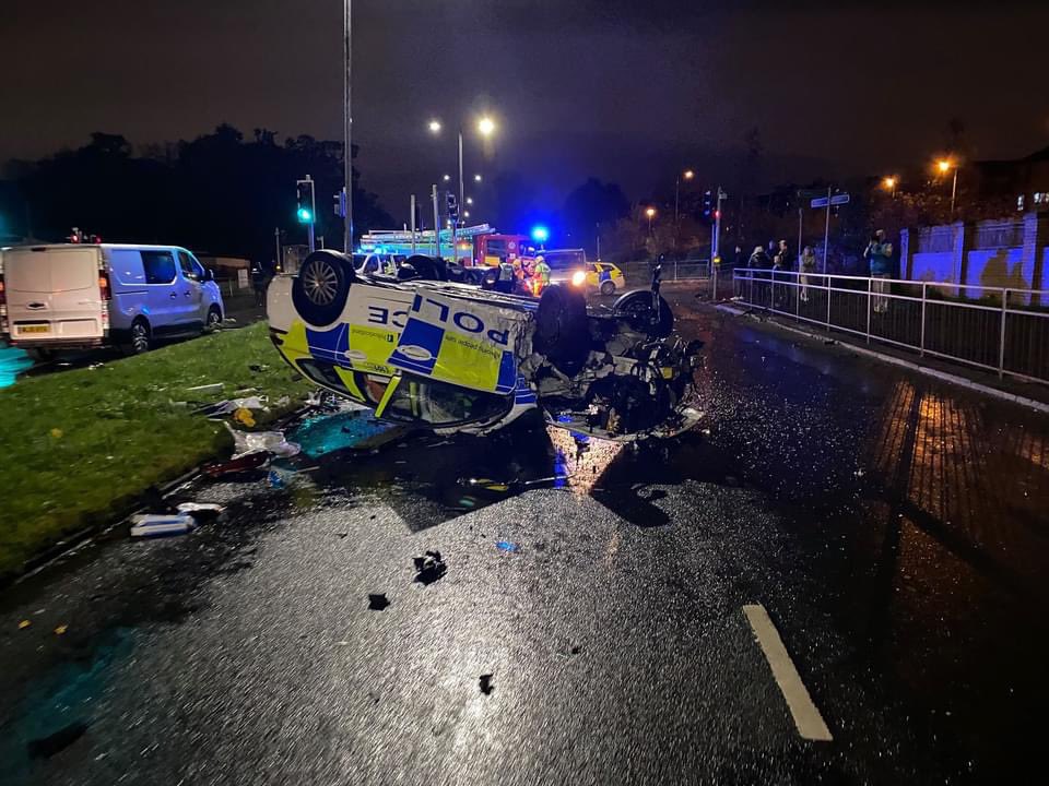 Thoughts and prayer for the officers and the passengers in the crash at Castlemilk this evening. It was a bad one.