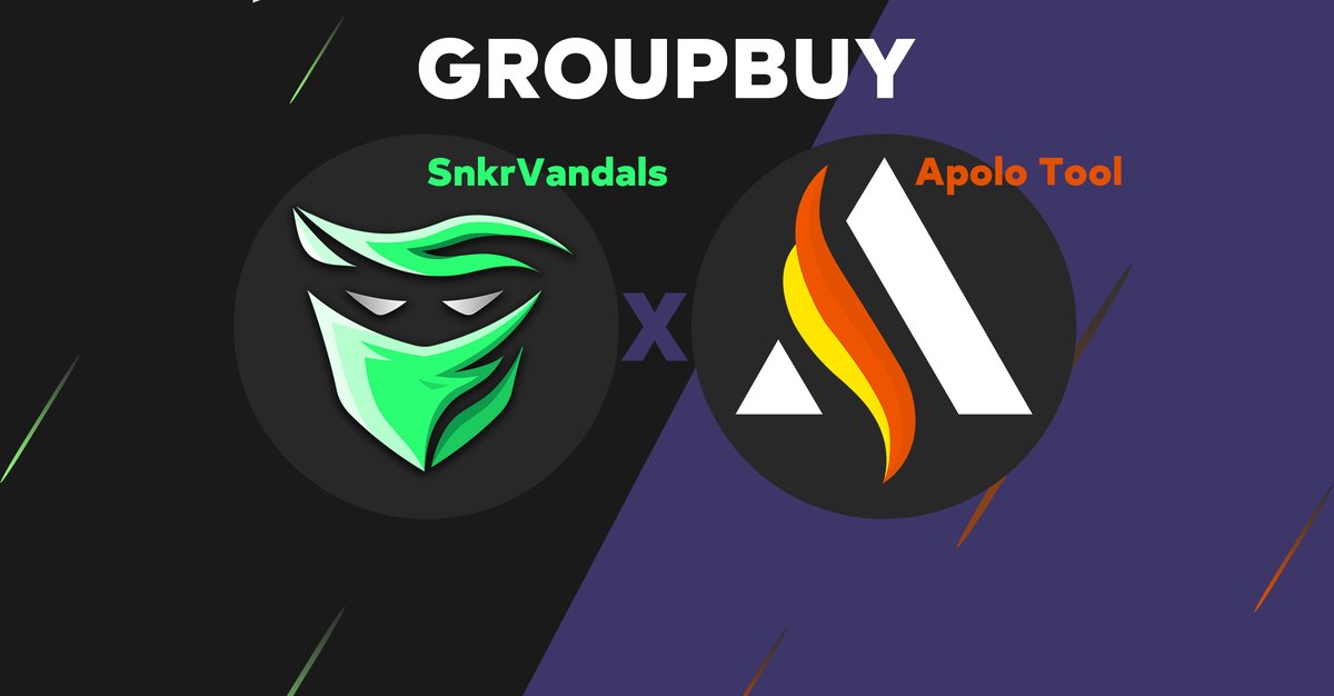 snkrvandals's tweet photo. Guys we are proud to announce our new Partnership with @ApoloBot !

Our members will have have access to monthly groupbuys and they are ready to cook😈😋 https://t.co/Vwe9zsXvCe