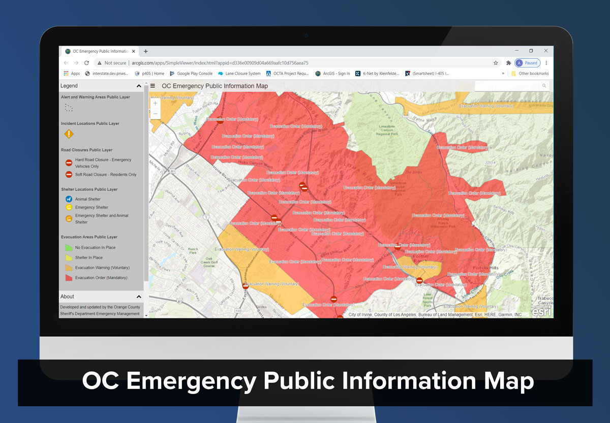 405improvement The Orange County Fire Authority Ocfa Has Issued Evacuation Warnings In Orange County Due To The Blueridgefire And The Silveradofire Follow Ocfa Pio Or Call 714 628 7085 For More Information Regarding