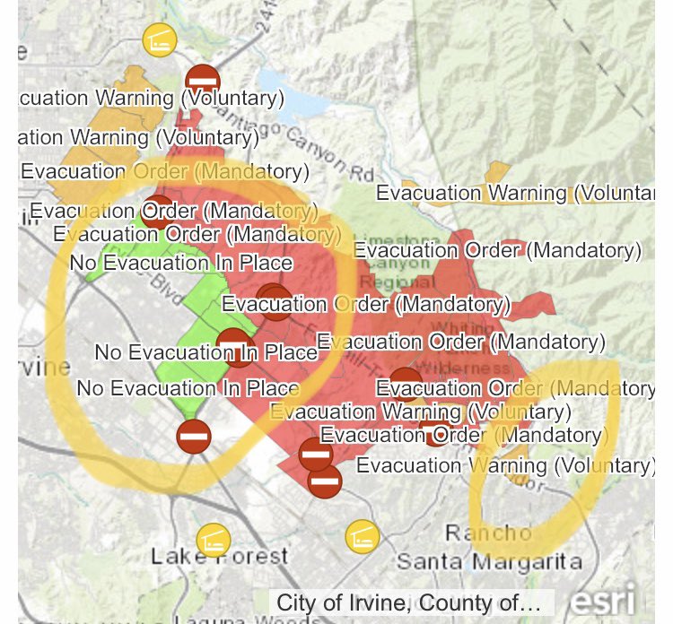 FourthViewMedia's tweet photo. The first areas to have evacuation orders lifted. Evacuation orders near Trabuco Canyon have gone away as well.
#silverado #SilveradoFire #OrangeCounty #fire #wildfires #California #OCFA #CaliforniaFires #SoCal #TrabucoCanyon #irvine #IrvineFire #Evacuations https://t.co/h91ZPGRDAP
