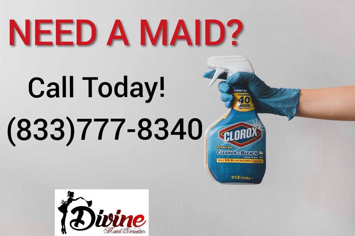 DivineMaids's tweet photo. NEED A MAID? 
CALL Today! ☎️(833)777-8340
https://t.co/xIWGldaGBv
Divine Mind Services LLC offers all the essential cleaning in Houston, Texas and surrounding areas for commercial and residential! 😃 🧼🧽🧹
#cleaningservice #MaidService #DivineMaids #DivineMaidServices https://t.co/wdjOeDjoXB