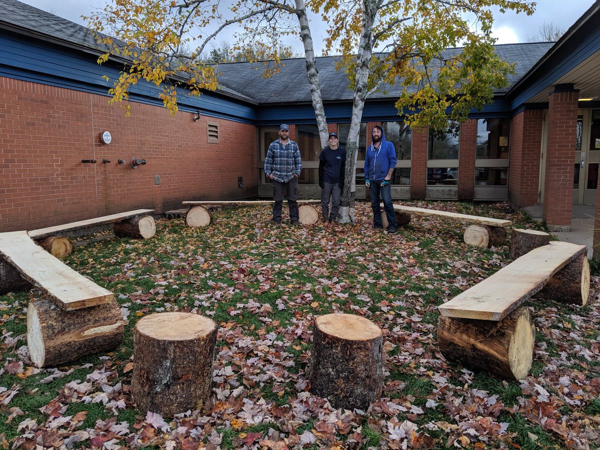 mrs_legrow's tweet photo. Outdoor classrooms in the making!  Thank you WestFor Management Inc. @HollandrdHRSB @HRCE_NS https://t.co/qYNVNgT7lI
