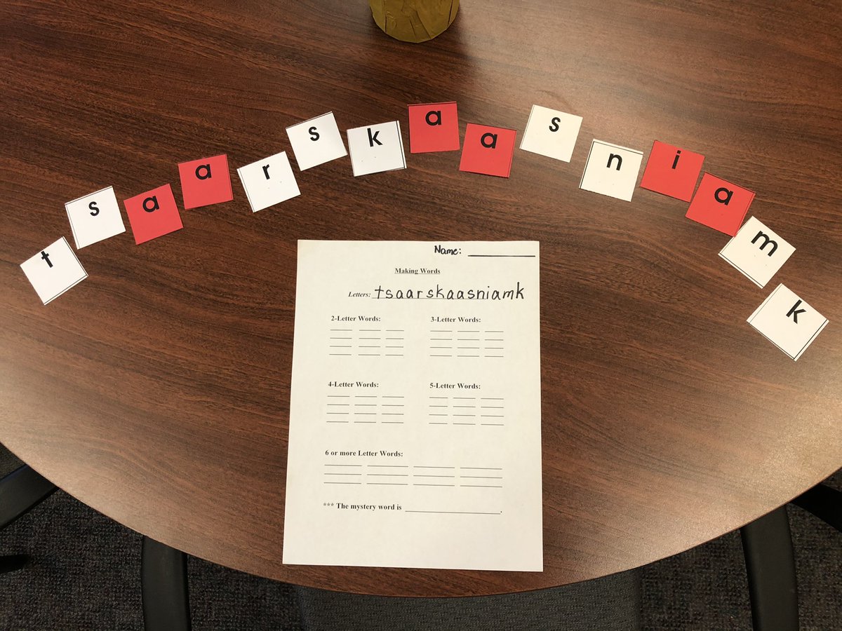 naya_m72's tweet photo. @PinecrestOCDSB School wide Making Words activity! Can you guess the mystery word? Challenges so far this week: make a 9 letter word; make a 10 letter word; and, find the name of a city π @sksmithedu @OCDSB #CommunityBuildingActivity #FunWithLiteracy #StudentEngagement https://t.co/J2B6bSyAyJ
