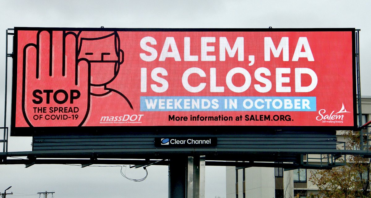 KimDriscollMA's tweet photo. Weird year...normally in October, we're welcoming visitors to Salem+we'd be gearing up for the final Halloween weekend. Unfortunately, this is not a normal year+as a reminder we are advising visitors that this is not the year to come to Salem on Halloween. https://t.co/N3AMg4roIy https://t.co/tWosKiaT8b